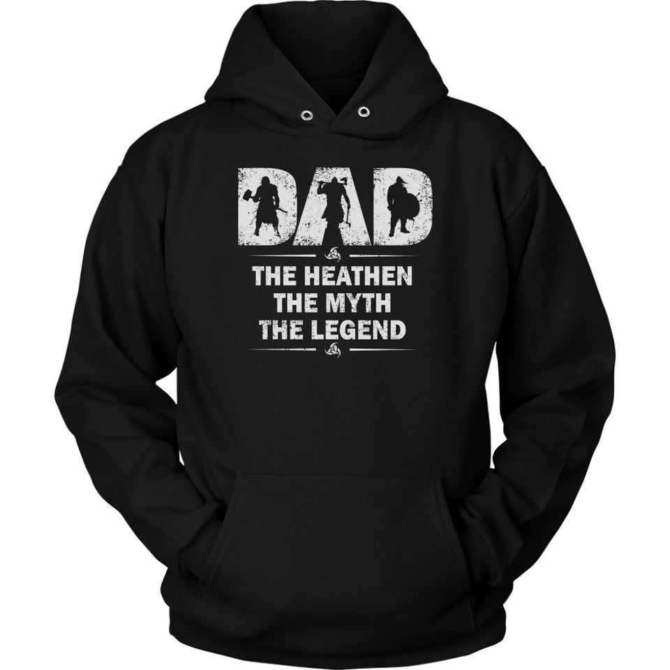 Teelaunch, Dad, myth, legend, frontT-shirt[Heathen By Nature authentic Viking products]Unisex HoodieBlackS