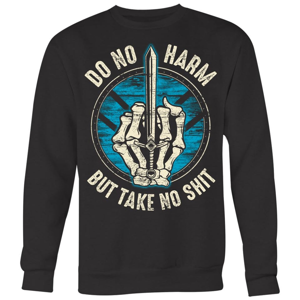 Teelaunch, Do no harm, FrontT-shirt[Heathen By Nature authentic Viking products]Crewneck Sweatshirt Big PrintBlackS
