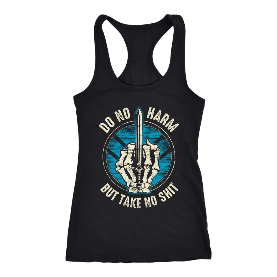 Teelaunch, Do no harm, FrontT-shirt[Heathen By Nature authentic Viking products]Next Level Racerback TankBlackXS