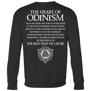 Teelaunch, Odinism, BackT-shirt[Heathen By Nature authentic Viking products]Crewneck Sweatshirt Big PrintBlackS
