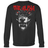 Teelaunch, The alpha, BackT-shirt[Heathen By Nature authentic Viking products]Crewneck Sweatshirt Big PrintBlackS