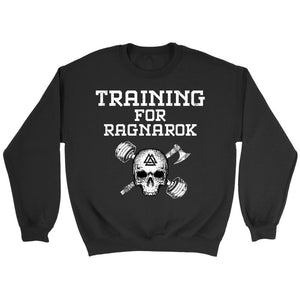 Teelaunch, Training for Ragnarok, FrontT-shirt[Heathen By Nature authentic Viking products]Crewneck SweatshirtBlackS