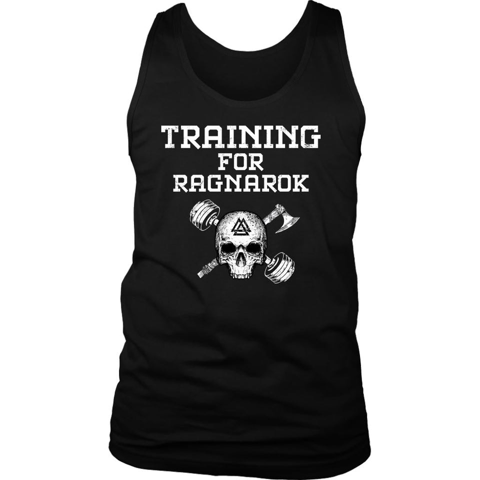 Teelaunch, Training for Ragnarok, FrontT-shirt[Heathen By Nature authentic Viking products]District Mens TankBlackS