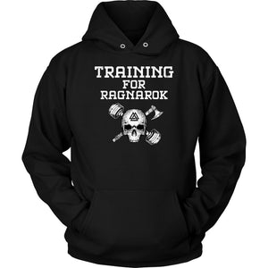 Teelaunch, Training for Ragnarok, FrontT-shirt[Heathen By Nature authentic Viking products]Unisex HoodieBlackS