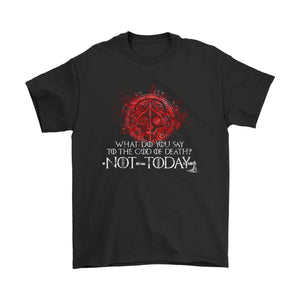 Teelaunch, What do you say to the God of death, FrontT-shirt[Heathen By Nature authentic Viking products]Gildan Mens T-ShirtBlackS
