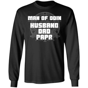 The Man of Odin t-shirt for men, FrontApparel[Heathen By Nature authentic Viking products]Long-Sleeve Ultra Cotton T-ShirtBlackS