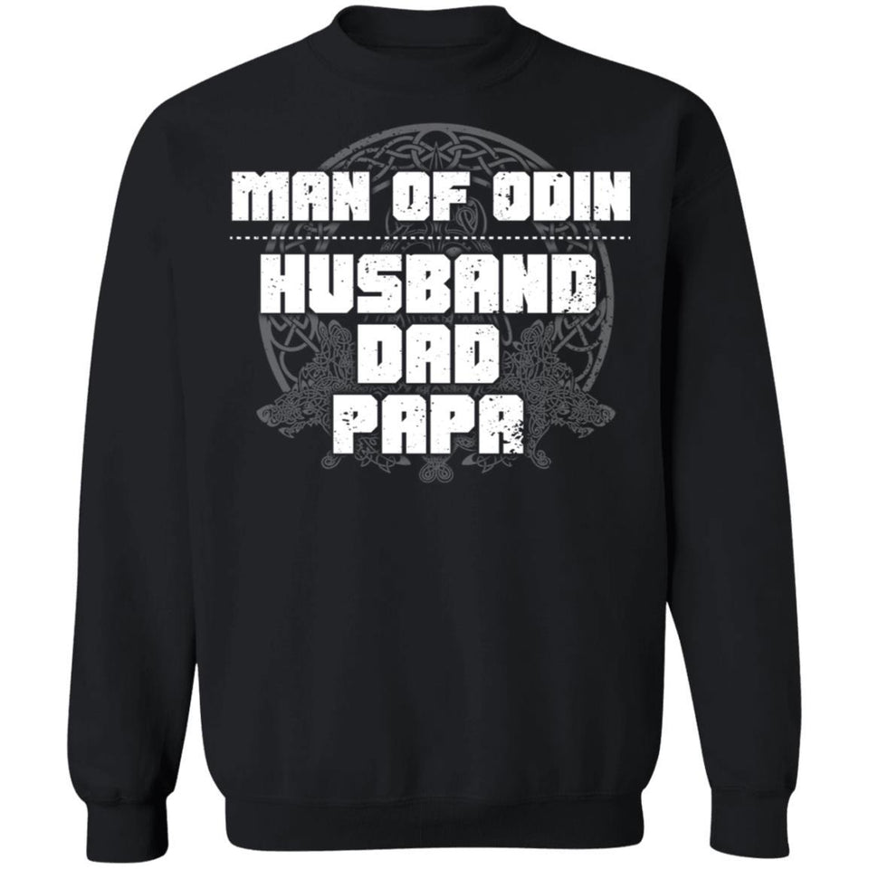The Man of Odin t-shirt for men, FrontApparel[Heathen By Nature authentic Viking products]Unisex Crewneck Pullover SweatshirtBlackS