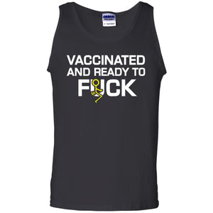 Vaccinated and ready to f*ck, FrontApparel[Heathen By Nature authentic Viking products]Cotton Tank TopBlackS