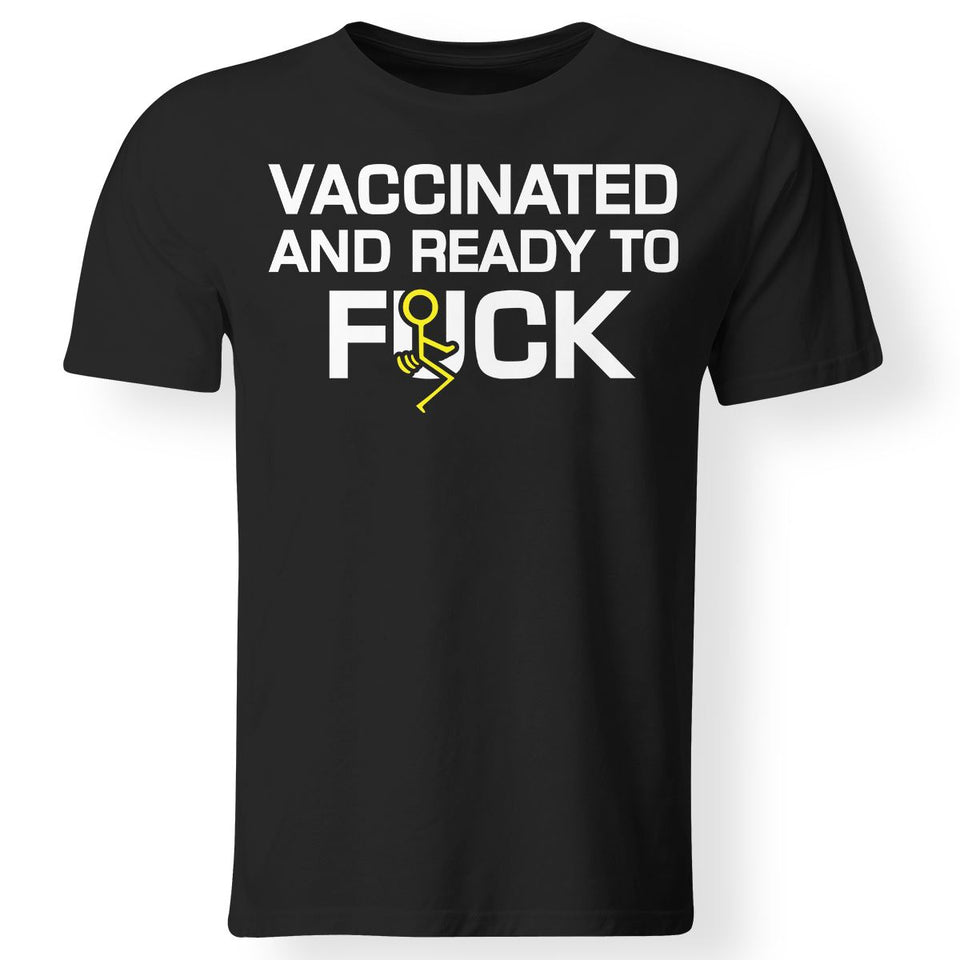 Vaccinated and ready to f*ck, FrontApparel[Heathen By Nature authentic Viking products]Gildan Premium Men T-ShirtBlack5XL