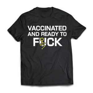 Vaccinated and ready to f*ck, FrontApparel[Heathen By Nature authentic Viking products]Premium Short Sleeve T-ShirtBlackX-Small