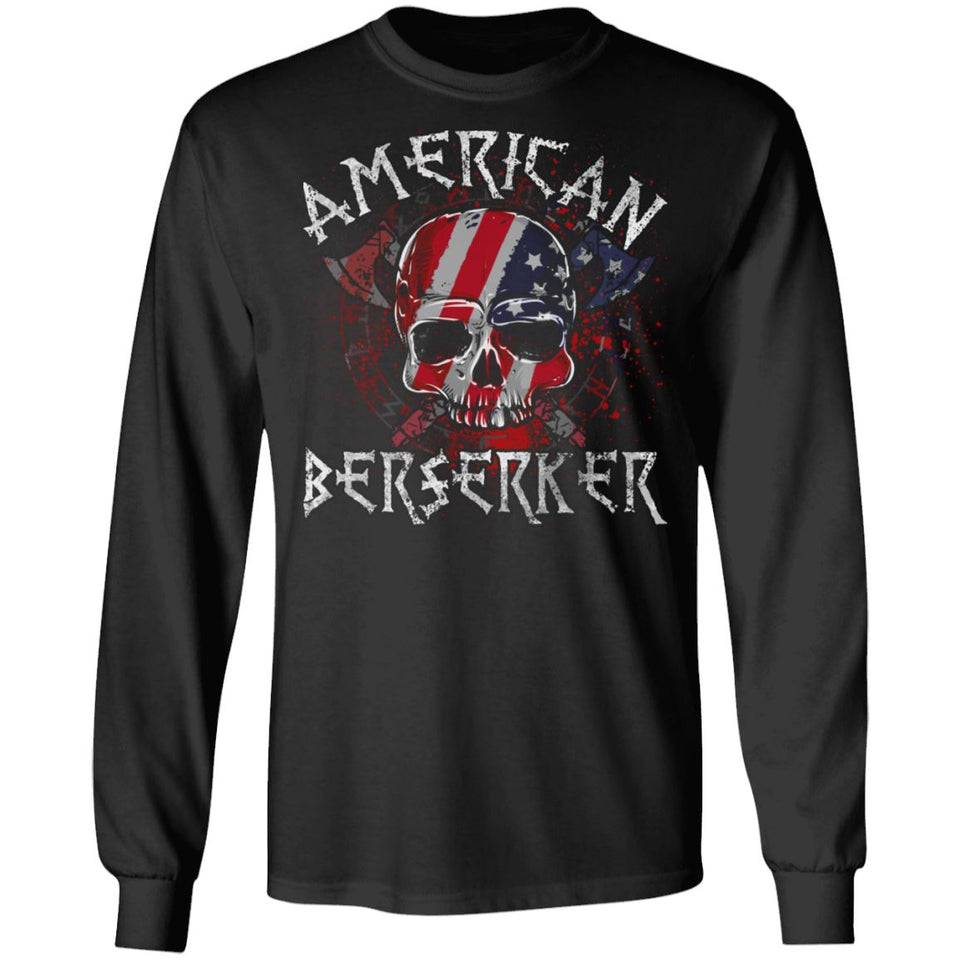 Viking apparel, American berserker, FrontApparel[Heathen By Nature authentic Viking products]Long-Sleeve Ultra Cotton T-ShirtBlackS
