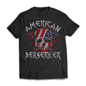 Viking apparel, American berserker, FrontApparel[Heathen By Nature authentic Viking products]Next Level Premium Short Sleeve T-ShirtBlackX-Small