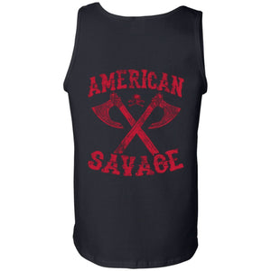 Viking apparel, American Savage, Back NewApparel[Heathen By Nature authentic Viking products]Cotton Tank TopBlackS