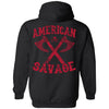Viking apparel, American Savage, Back NewApparel[Heathen By Nature authentic Viking products]Unisex Pullover HoodieBlackS