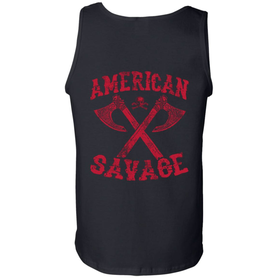 Viking apparel, American Savage, FrontApparel[Heathen By Nature authentic Viking products]Cotton Tank TopBlackS