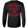 Viking apparel, American Savage, FrontApparel[Heathen By Nature authentic Viking products]Long-Sleeve Ultra Cotton T-ShirtBlackS