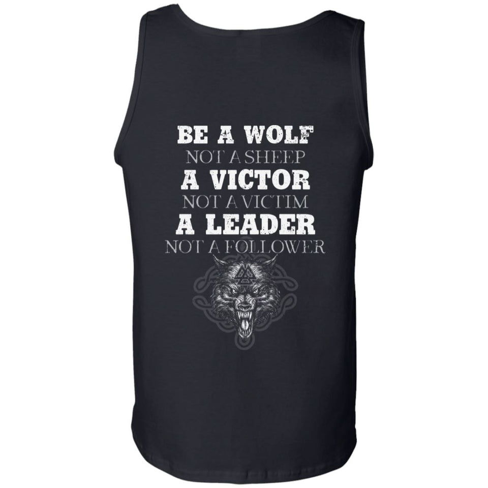 Viking apparel, be a wolf, backApparel[Heathen By Nature authentic Viking products]Cotton Tank TopBlackS