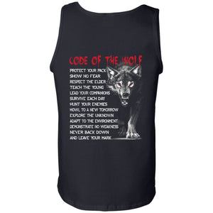 Viking apparel, code of the wolf, backApparel[Heathen By Nature authentic Viking products]Cotton Tank TopBlackS