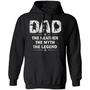 Viking apparel, Dad, myth, legend, frontApparel[Heathen By Nature authentic Viking products]Unisex Pullover HoodieBlackS