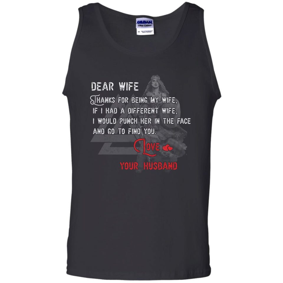 Viking apparel, Dear wife, frontApparel[Heathen By Nature authentic Viking products]Cotton Tank TopBlackS