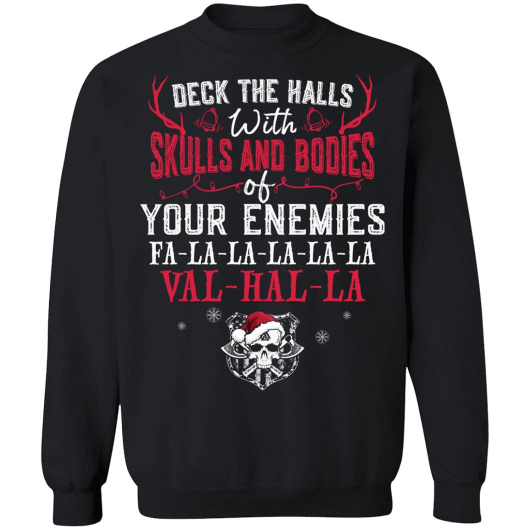 Viking apparel, Deck the halls with the skulls and bodiesApparel[Heathen By Nature authentic Viking products]Unisex Crewneck Pullover Sweatshirt 8 oz.BlackS