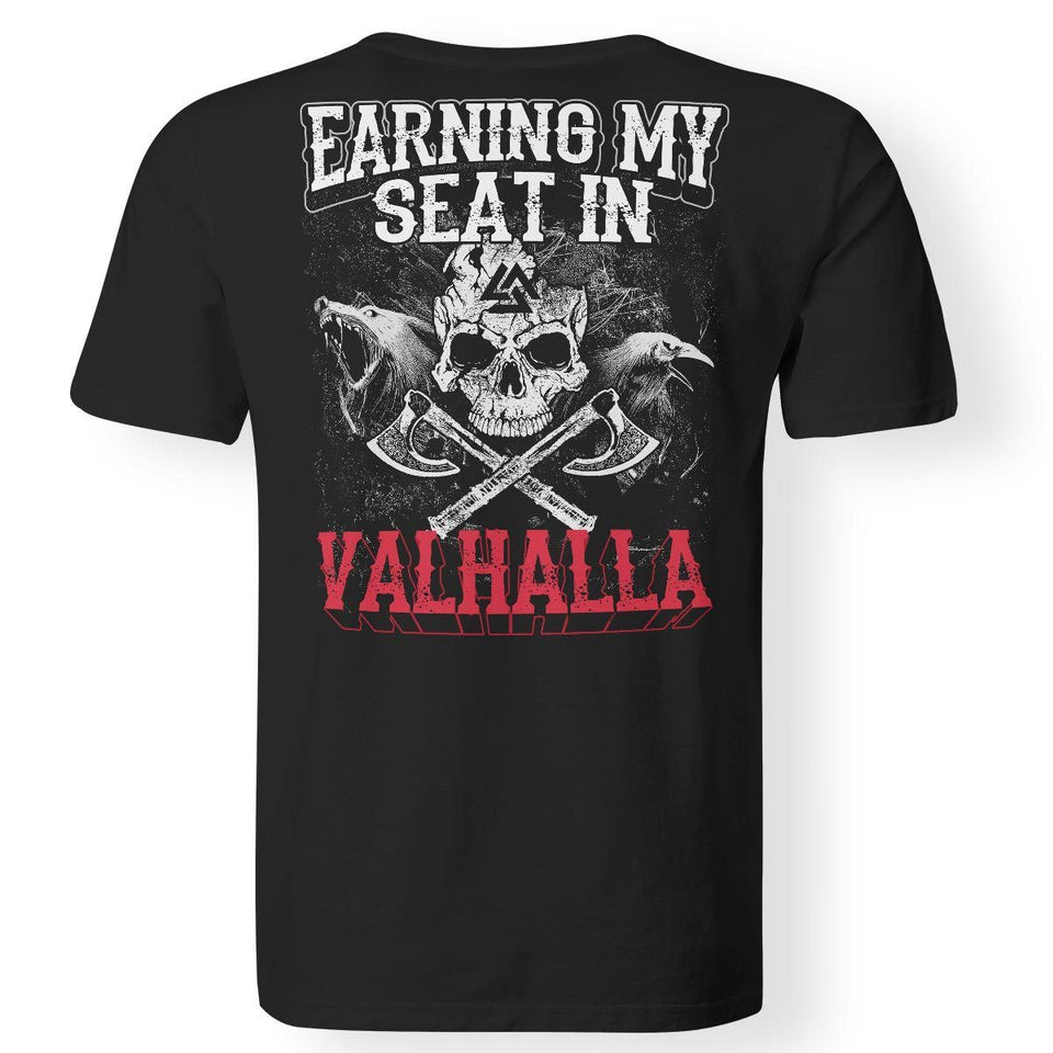 Viking apparel, earning, seat, backApparel[Heathen By Nature authentic Viking products]Premium Men T-ShirtBlackS