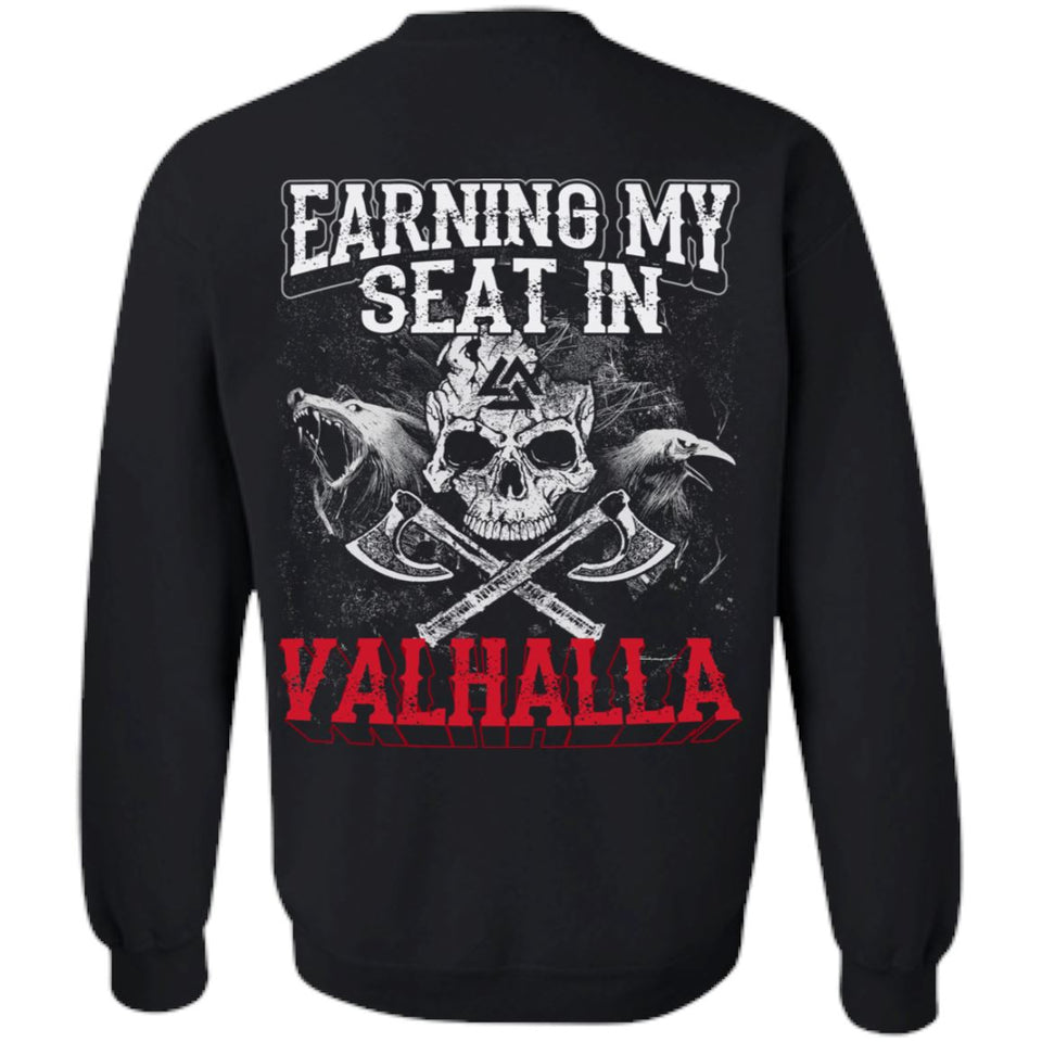 Viking apparel, earning, seat, backApparel[Heathen By Nature authentic Viking products]Unisex Crewneck Pullover SweatshirtBlackS