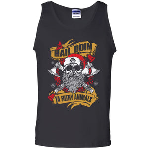 Viking apparel, Hail Odin Ya Filthy Animal, FrontApparel[Heathen By Nature authentic Viking products]Cotton Tank TopBlackS