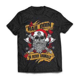 Viking apparel, Hail Odin Ya Filthy Animal, FrontApparel[Heathen By Nature authentic Viking products]Next Level Premium Short Sleeve T-ShirtBlackX-Small