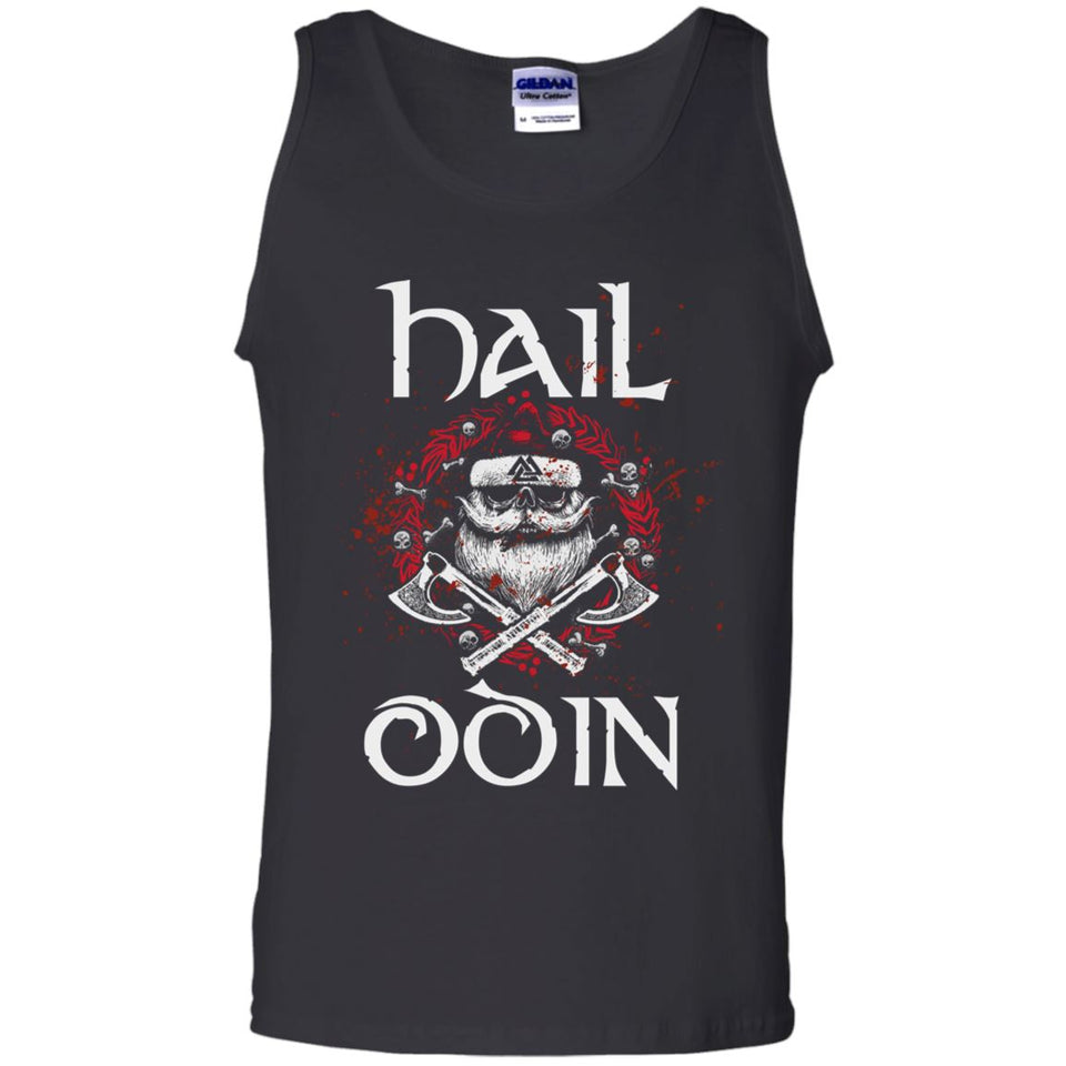 Viking apparel, Hail Odin Yule, FrontApparel[Heathen By Nature authentic Viking products]Cotton Tank TopBlackS