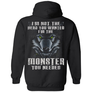 Viking apparel, hero, monster, backApparel[Heathen By Nature authentic Viking products]Unisex Pullover HoodieBlackS