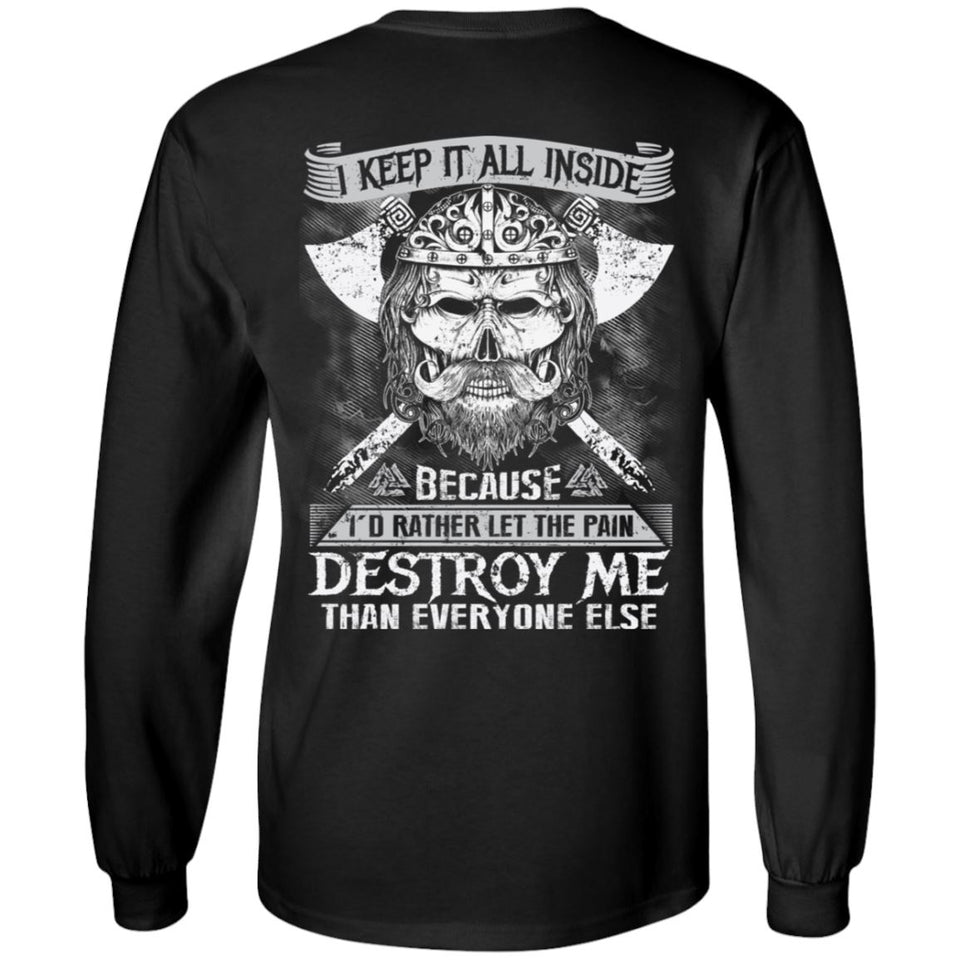 Viking apparel, inside, destroy, backApparel[Heathen By Nature authentic Viking products]Long-Sleeve Ultra Cotton T-ShirtBlackS