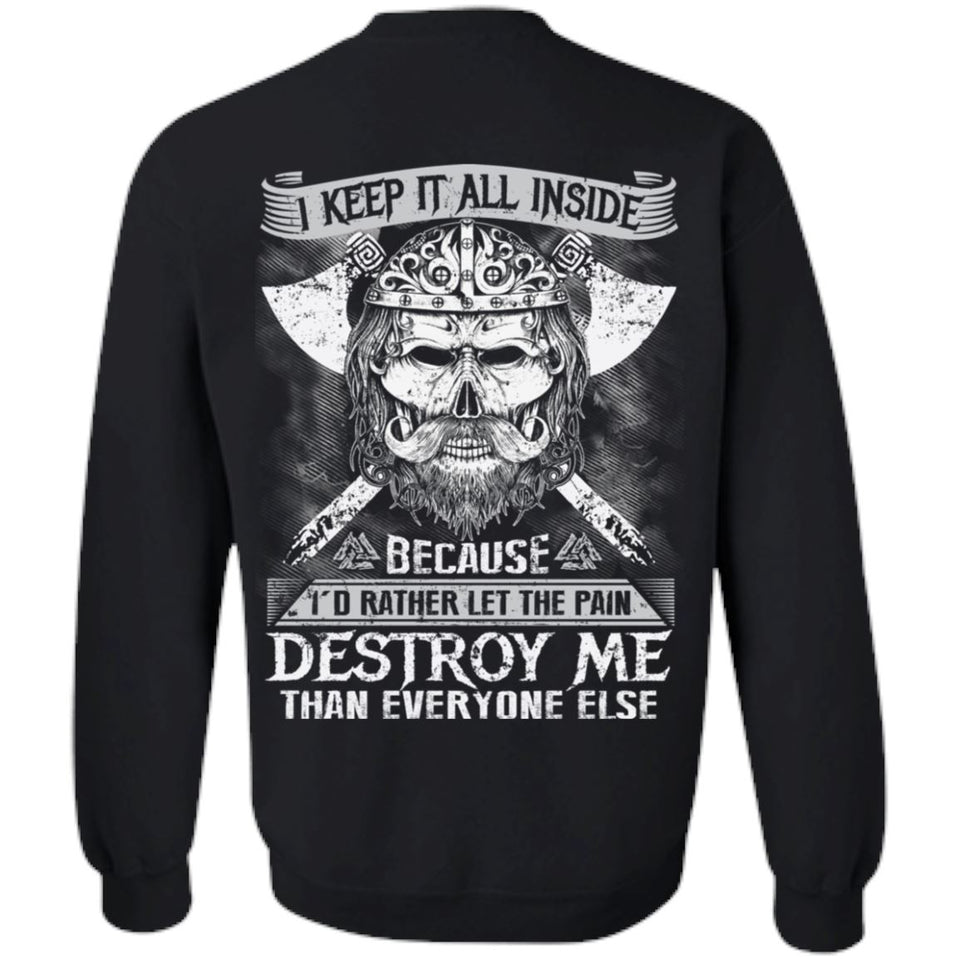 Viking apparel, inside, destroy, backApparel[Heathen By Nature authentic Viking products]Unisex Crewneck Pullover SweatshirtBlackS