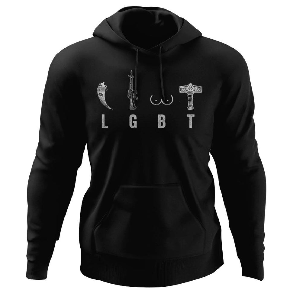 Viking apparel, LGBT, FrontApparel[Heathen By Nature authentic Viking products]Unisex Pullover HoodieBlackS