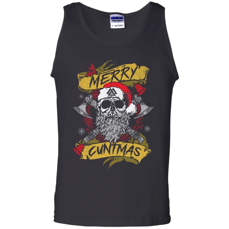 Viking apparel, Merry Cuntmas, FrontApparel[Heathen By Nature authentic Viking products]Cotton Tank TopBlackS