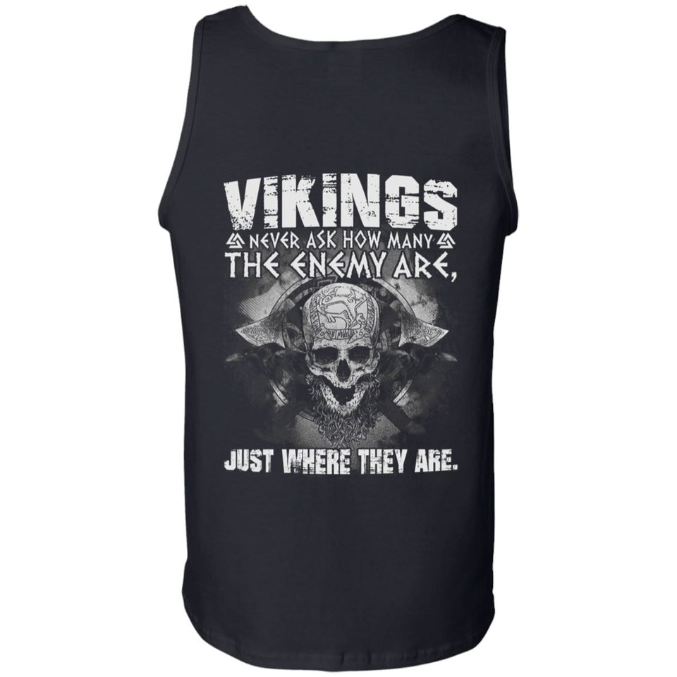 Viking apparel, never ask, enemy, backApparel[Heathen By Nature authentic Viking products]Cotton Tank TopBlackS