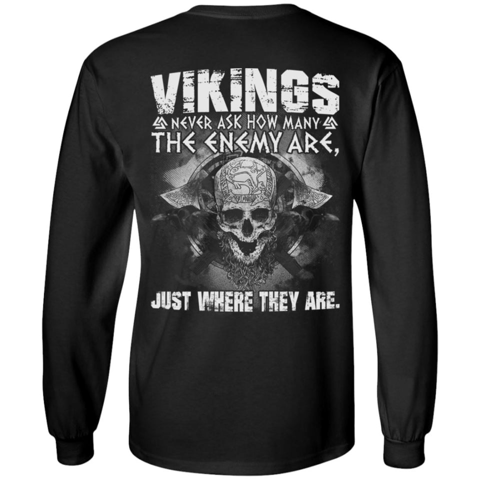 Viking apparel, never ask, enemy, backApparel[Heathen By Nature authentic Viking products]Long-Sleeve Ultra Cotton T-ShirtBlackS