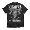 Viking apparel, never ask, enemy, backApparel[Heathen By Nature authentic Viking products]Next Level Premium Short Sleeve T-ShirtBlackX-Small
