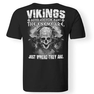 Viking apparel, never ask, enemy, backApparel[Heathen By Nature authentic Viking products]Premium Men T-ShirtBlackS
