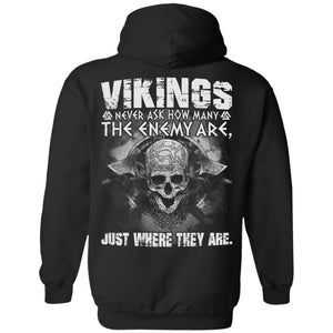 Viking apparel, never ask, enemy, backApparel[Heathen By Nature authentic Viking products]Unisex Pullover HoodieBlackS
