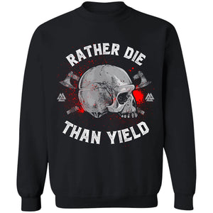 Viking apparel, Rather die than yield, frontApparel[Heathen By Nature authentic Viking products]Unisex Crewneck Pullover SweatshirtBlackS