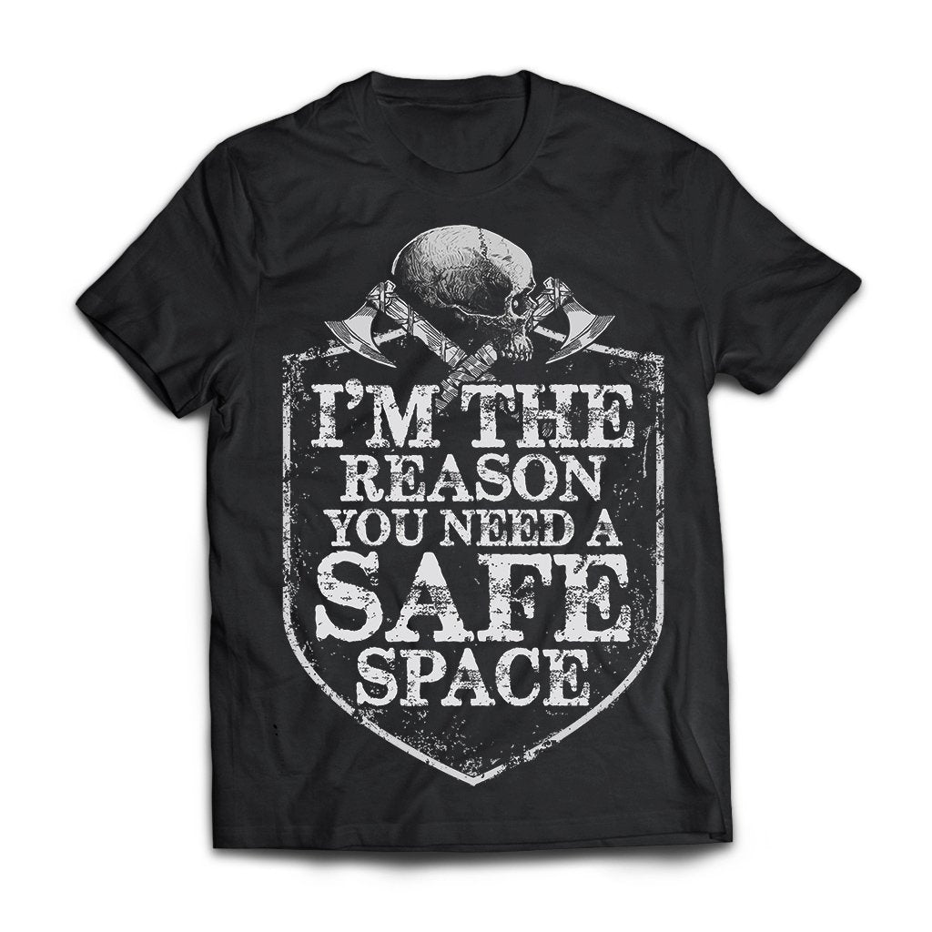 Viking apparel, Reason, Safe space, frontApparel[Heathen By Nature authentic Viking products]Next Level Premium Short Sleeve T-ShirtBlackX-Small