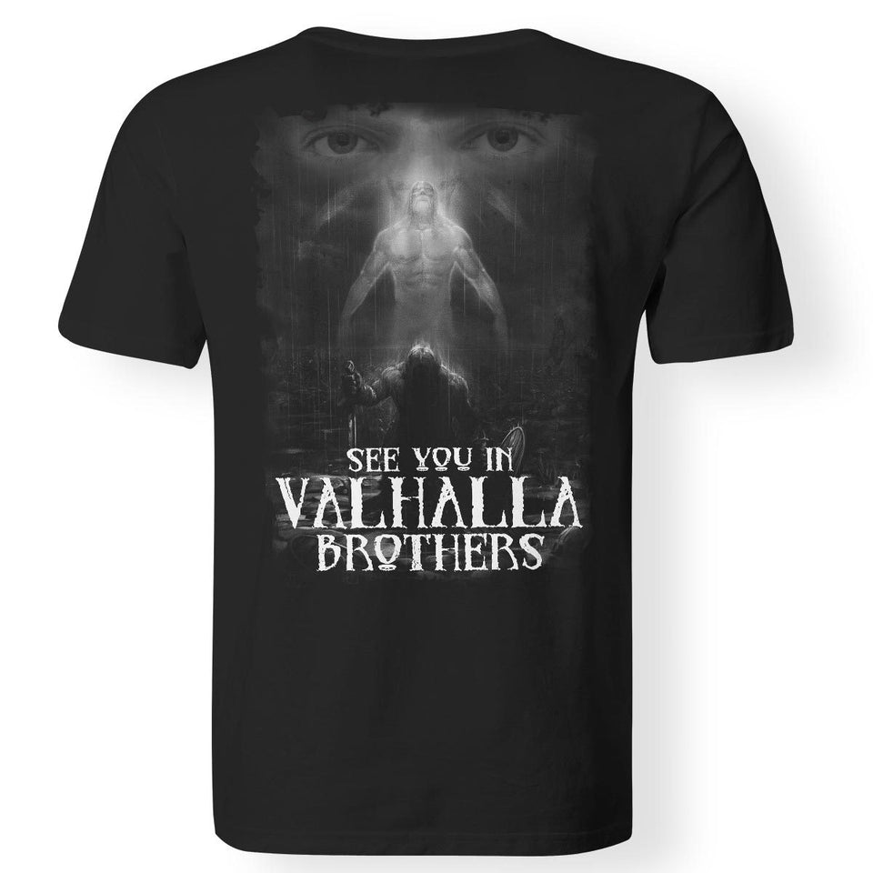 Viking apparel, See you, Valhalla, backApparel[Heathen By Nature authentic Viking products]Premium Men T-ShirtBlackS