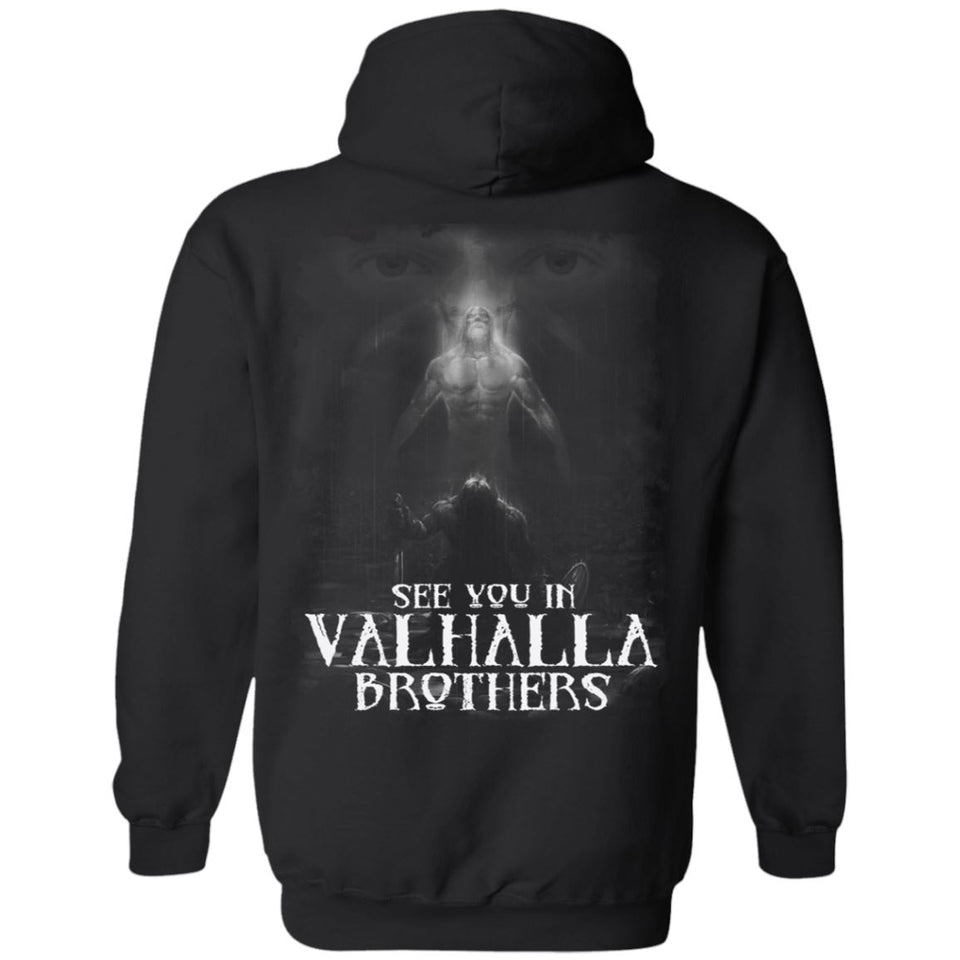 Viking apparel, See you, Valhalla, backApparel[Heathen By Nature authentic Viking products]Unisex Pullover HoodieBlackS