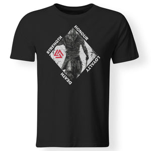 Viking apparel, strength, honor, frontApparel[Heathen By Nature authentic Viking products]Premium Men T-ShirtBlackS