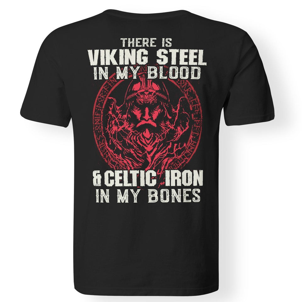 Viking apparel, There is viking steel, backApparel[Heathen By Nature authentic Viking products]Premium Men T-ShirtBlackS