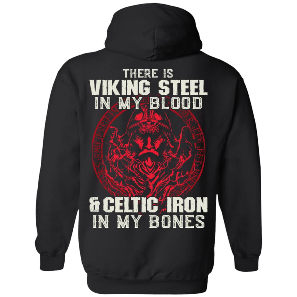 Viking apparel, There is viking steel, backApparel[Heathen By Nature authentic Viking products]Unisex Pullover HoodieBlackS
