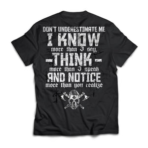 Viking apparel, Underestimate, backApparel[Heathen By Nature authentic Viking products]Next Level Premium Short Sleeve T-ShirtBlackX-Small