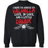 Viking apparel, valhalla, drunk, frontApparel[Heathen By Nature authentic Viking products]Unisex Crewneck Pullover SweatshirtBlackS