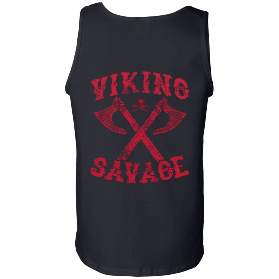 Viking apparel, viking savage, backApparel[Heathen By Nature authentic Viking products]Cotton Tank TopBlackS